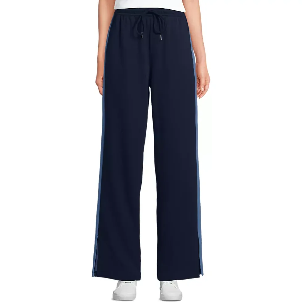 Women's Sport Knit High Rise Relaxed Straight Leg Side Stripe Pants