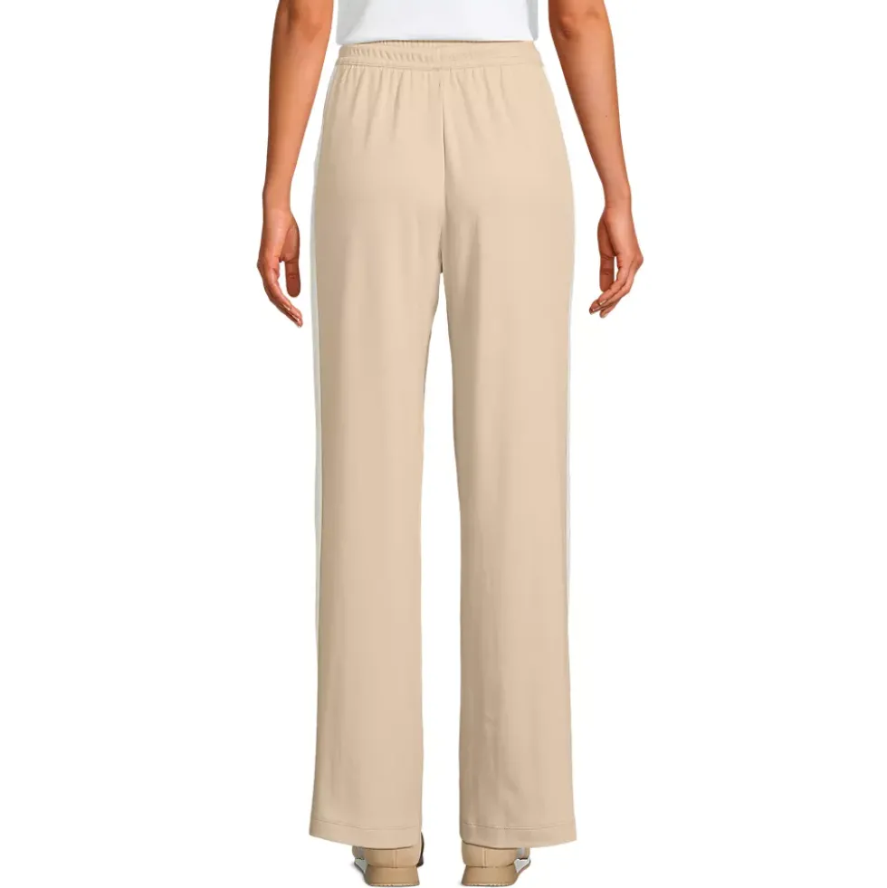 Women's Sport Knit High Rise Relaxed Straight Leg Side Stripe Pants