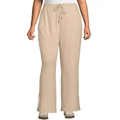 Women's Sport Knit High Rise Relaxed Straight Leg Side Stripe Pants