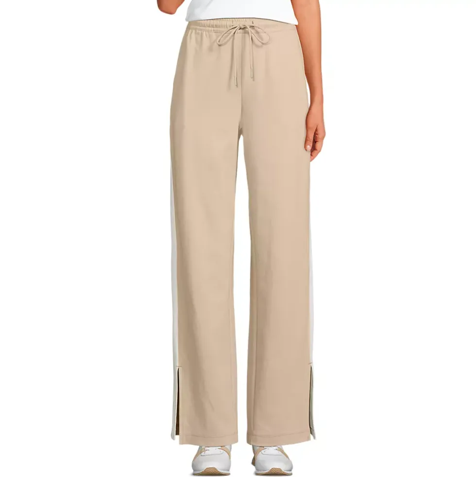 Women's Sport Knit High Rise Relaxed Straight Leg Side Stripe Pants