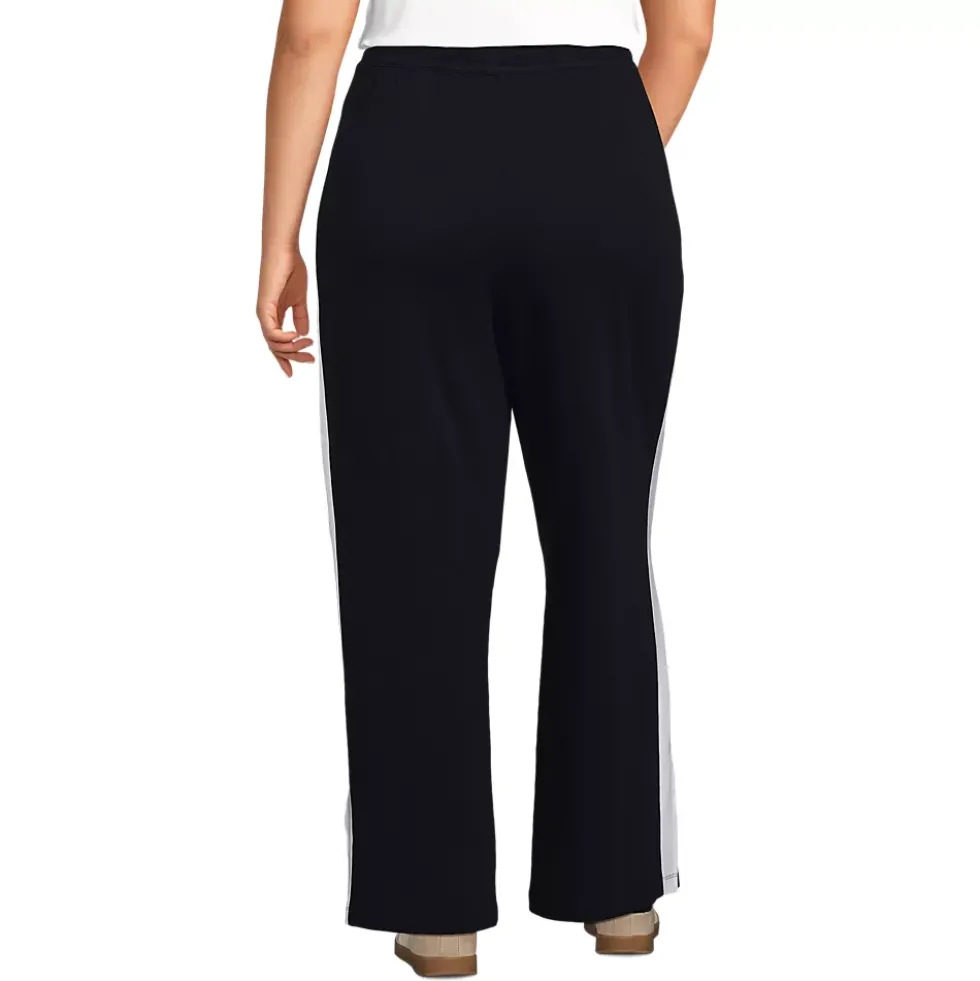 Women's Sport Knit High Rise Relaxed Straight Leg Side Stripe Pants