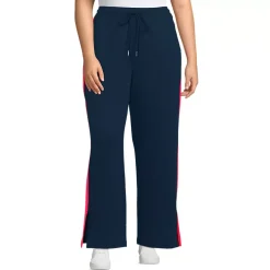 Women's Sport Knit High Rise Relaxed Straight Leg Side Stripe Pants