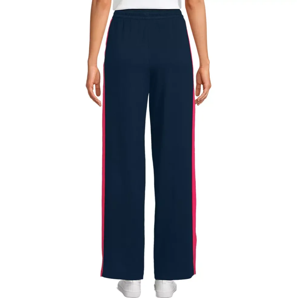 Women's Sport Knit High Rise Relaxed Straight Leg Side Stripe Pants