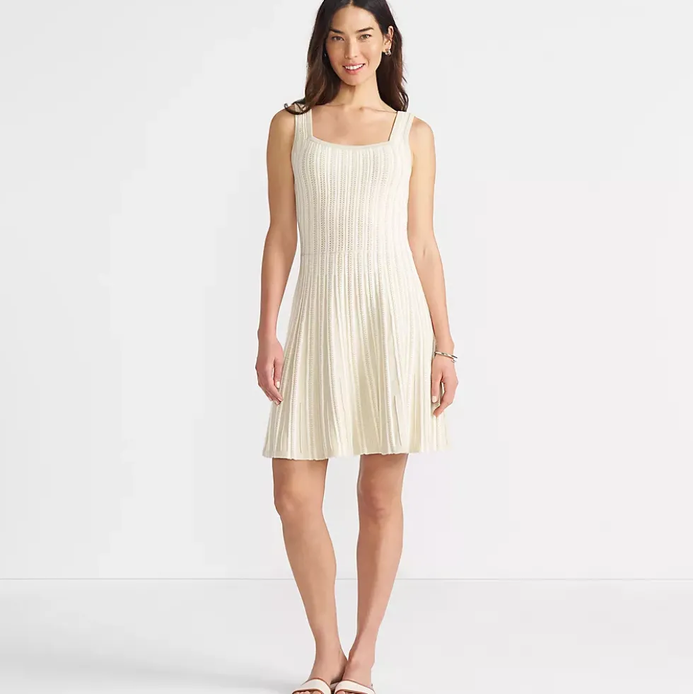 Women's Square Neck Above Knee Sweater Dress