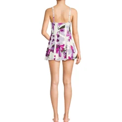 Women's Square Neck Corset Seamed Swim Dress