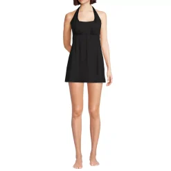 Women's Square Neck Halter Swim Dress One Piece Swimsuit