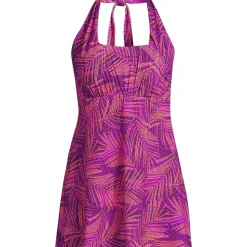 Women's Square Neck Halter Swim Dress One Piece Swimsuit
