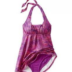 Women's Square Neck Halter Swim Dress One Piece Swimsuit