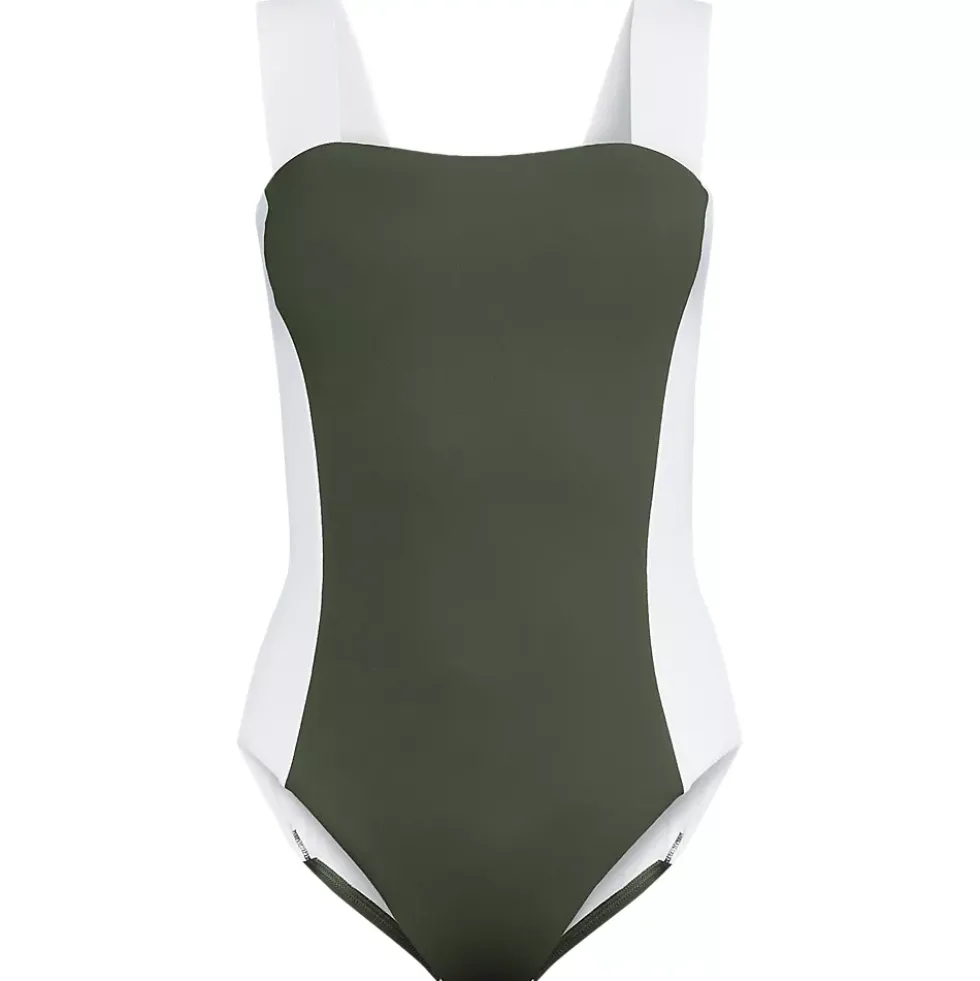 Women's Square Neck High Leg One Piece Swimsuit