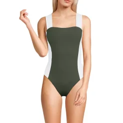 Women's Square Neck High Leg One Piece Swimsuit