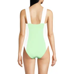 Women's Square Neck High Leg One Piece Swimsuit