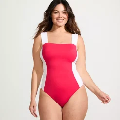 Women's Square Neck High Leg One Piece Swimsuit