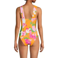 Women's Square Neck High Leg One Piece Swimsuit