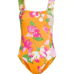 Women's Square Neck High Leg One Piece Swimsuit