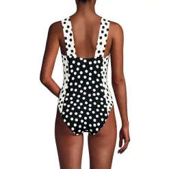 Women's Square Neck High Leg One Piece Swimsuit