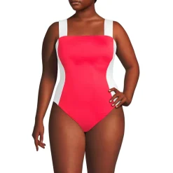 Women's Square Neck High Leg One Piece Swimsuit