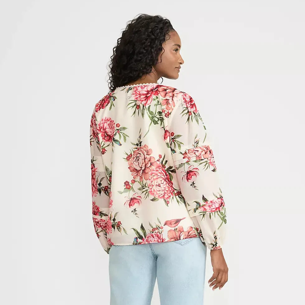 Women's Square Neck Pintuck Blouse