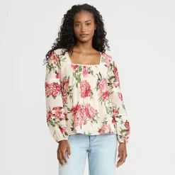 Women's Square Neck Pintuck Blouse