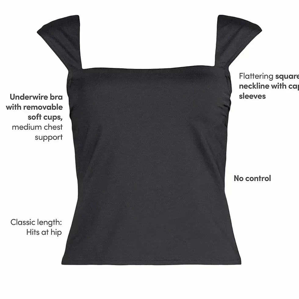 Women's Square Neck Underwire Tankini Top