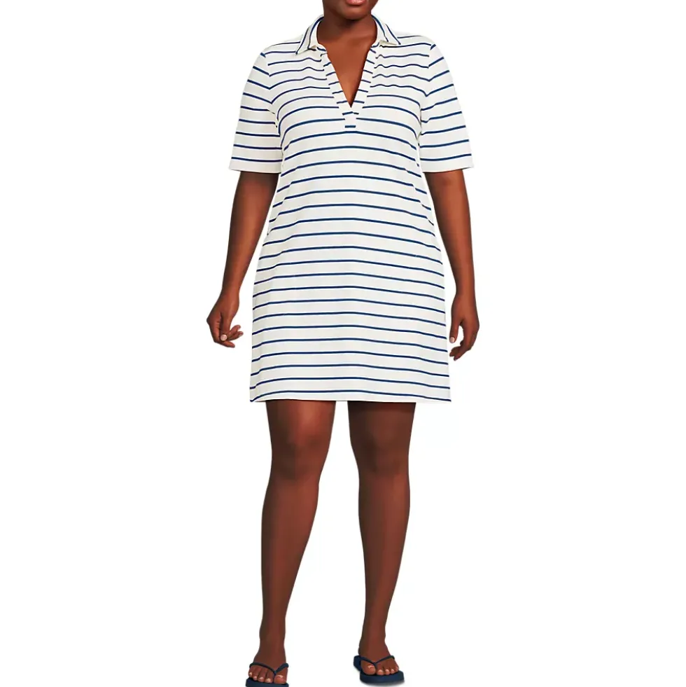 Women's Starfish Elbow Sleeve Polo Dress