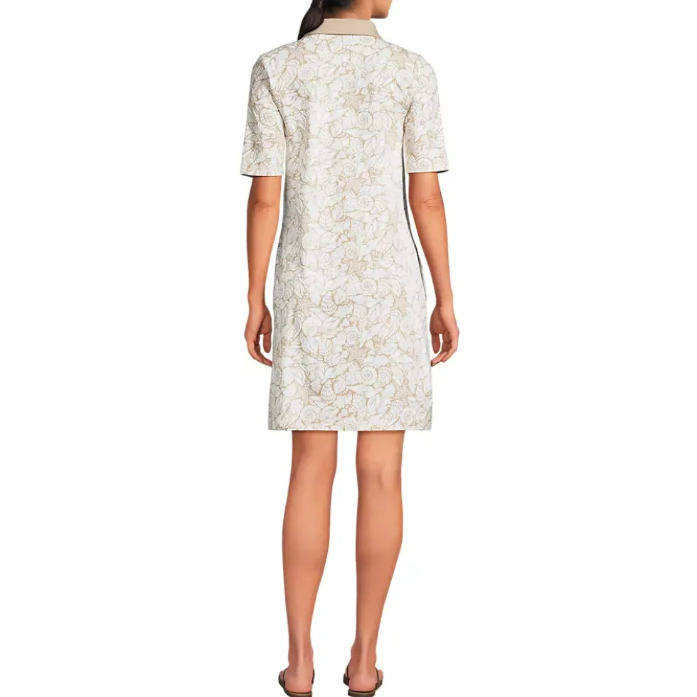Women's Starfish Elbow Sleeve Polo Dress