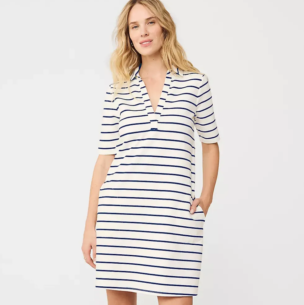 Women's Starfish Elbow Sleeve Polo Dress