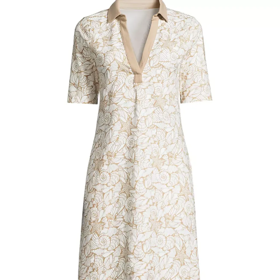 Women's Starfish Elbow Sleeve Polo Dress