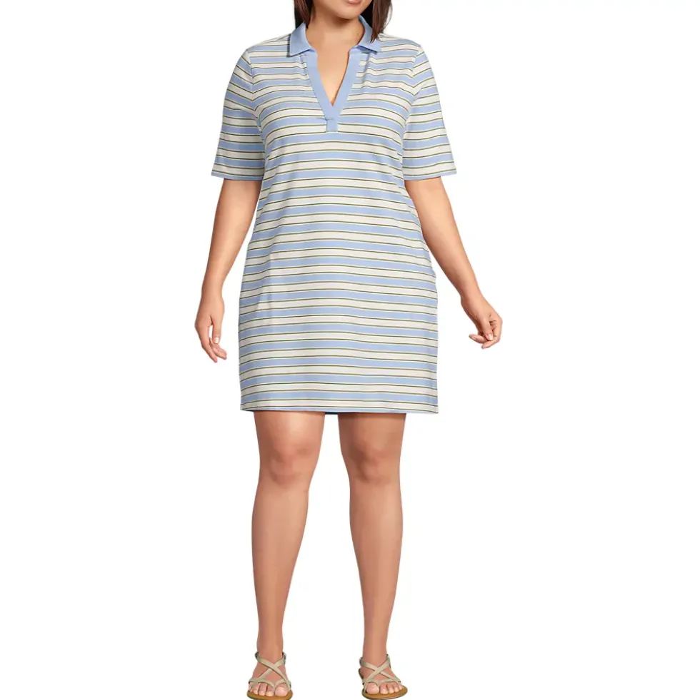 Women's Starfish Elbow Sleeve Polo Dress
