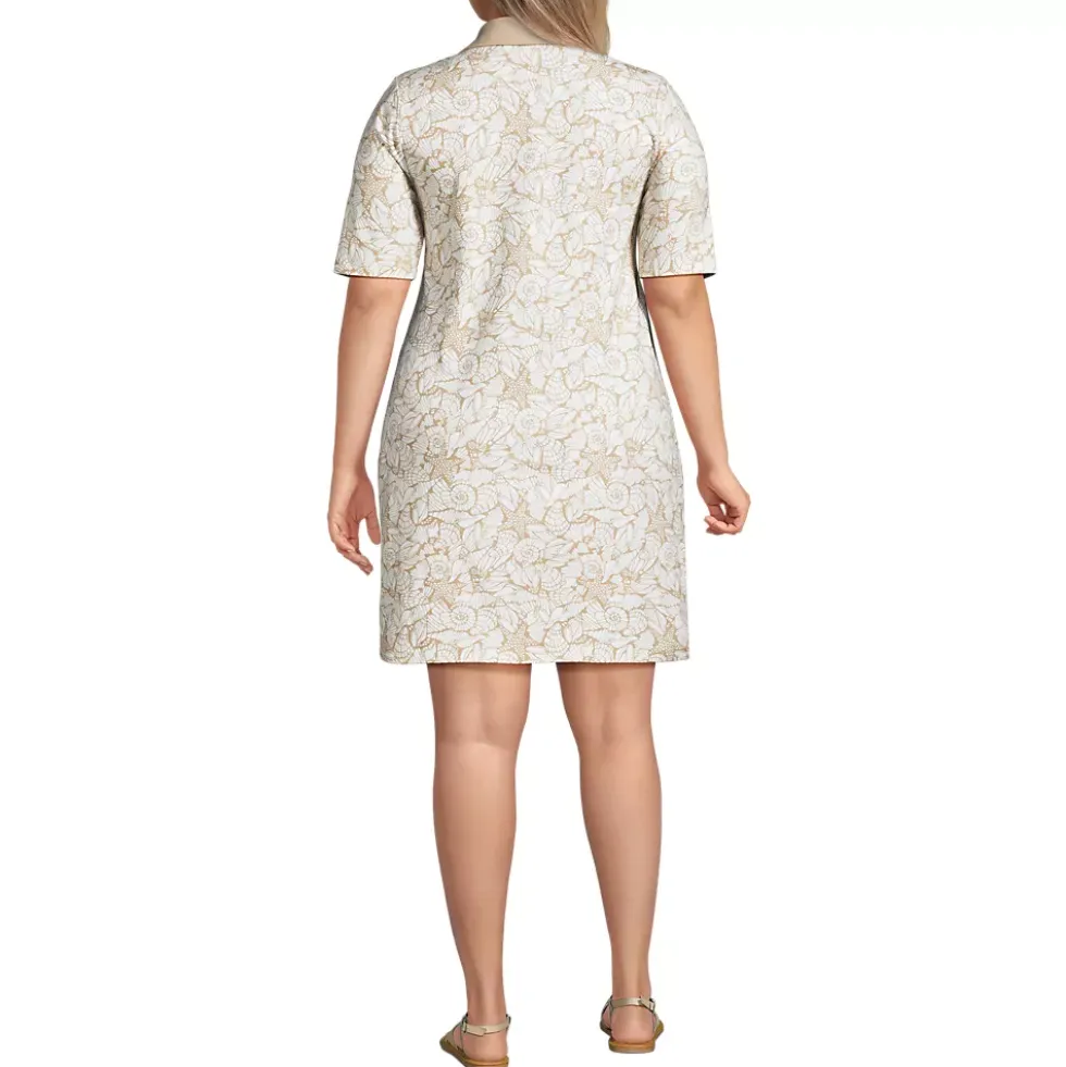 Women's Starfish Elbow Sleeve Polo Dress