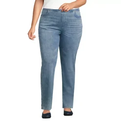 Women's Starfish High Rise Knit Denim Straight Jeans