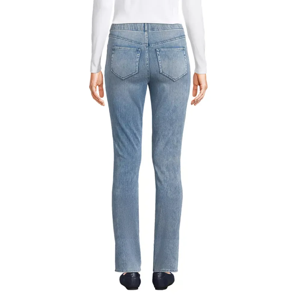 Women's Starfish High Rise Knit Denim Straight Jeans