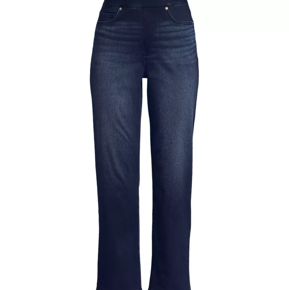 Women's Starfish High Rise Knit Denim Straight Crop Jeans