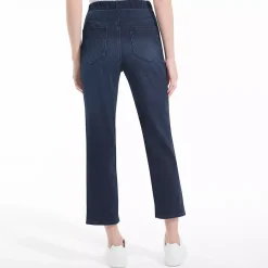 Women's Starfish High Rise Knit Denim Straight Crop Jeans