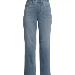 Women's Starfish High Rise Knit Denim Straight Crop Jeans