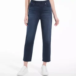 Women's Starfish High Rise Knit Denim Straight Crop Jeans