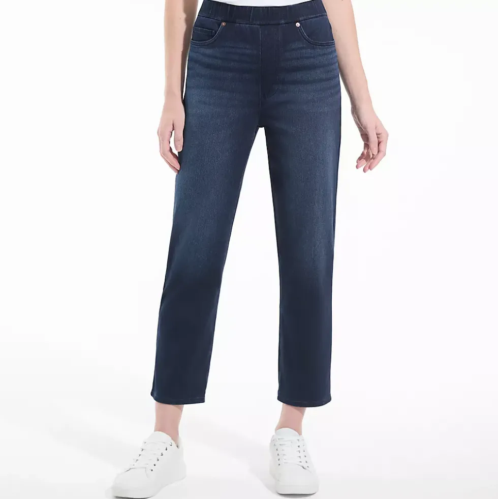 Women's Starfish High Rise Knit Denim Straight Crop Jeans