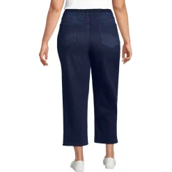 Women's Starfish High Rise Knit Denim Straight Crop Jeans