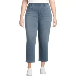Women's Starfish High Rise Knit Denim Straight Crop Jeans