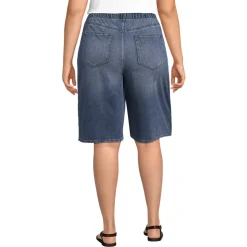 Women's Starfish High Rise Knit Denim 12" Bermuda Shorts