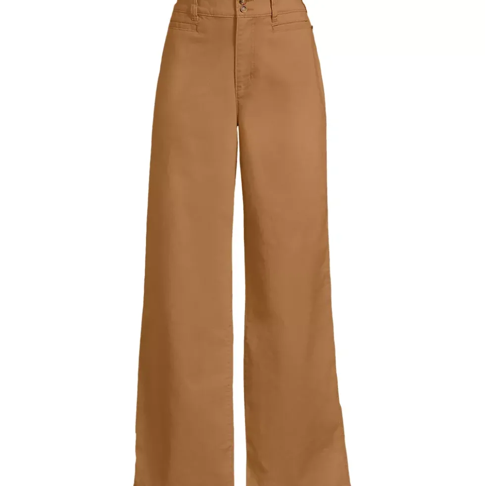 Women's Stretch Canvas High Rise Wide Leg Pants