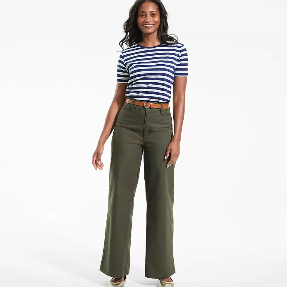 Women's Stretch Canvas High Rise Wide Leg Pants