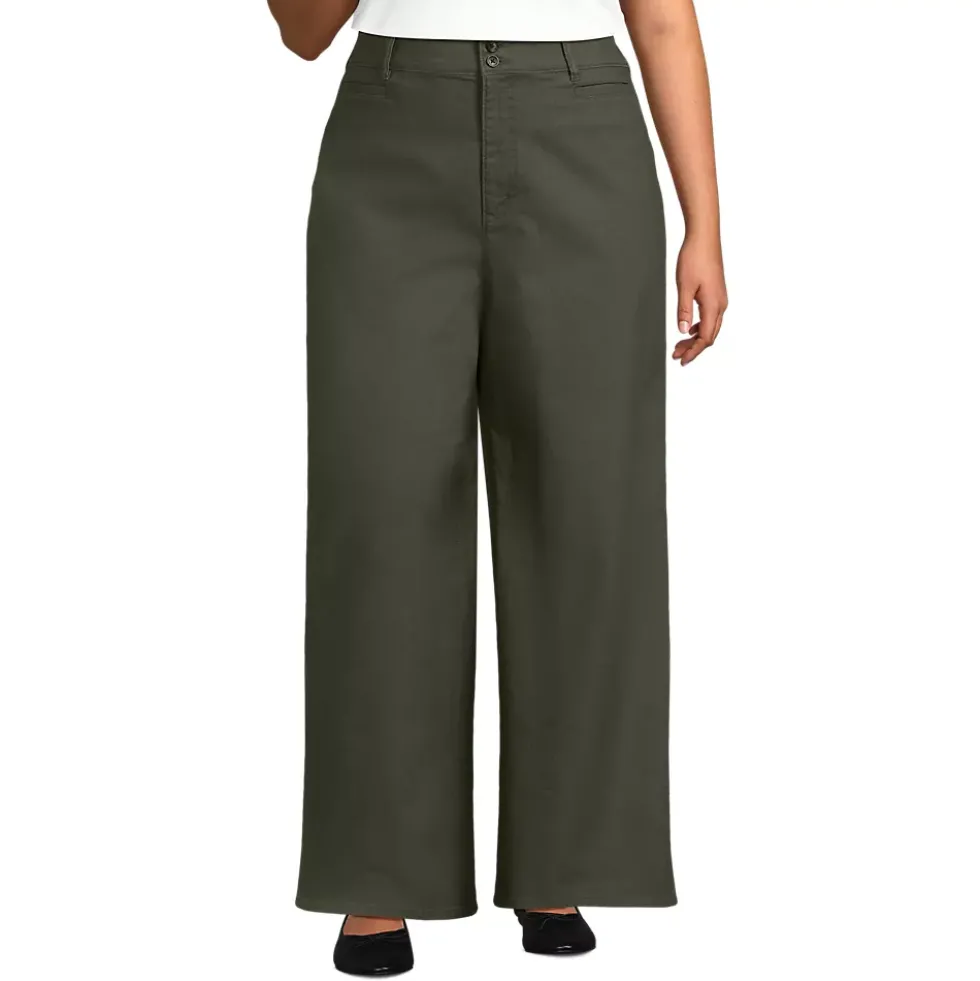 Women's Stretch Canvas High Rise Wide Leg Pants
