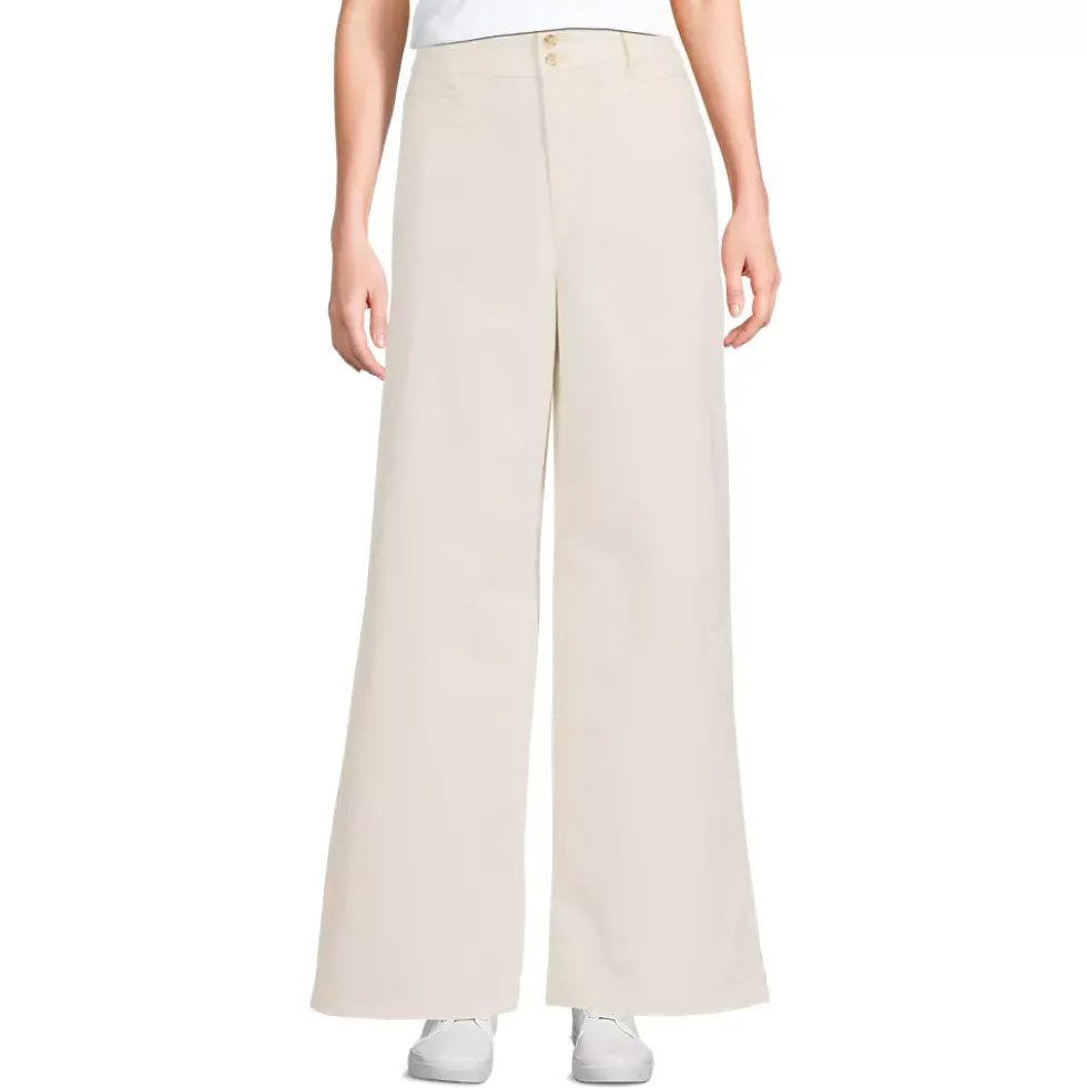 Women's Stretch Canvas High Rise Wide Leg Pants