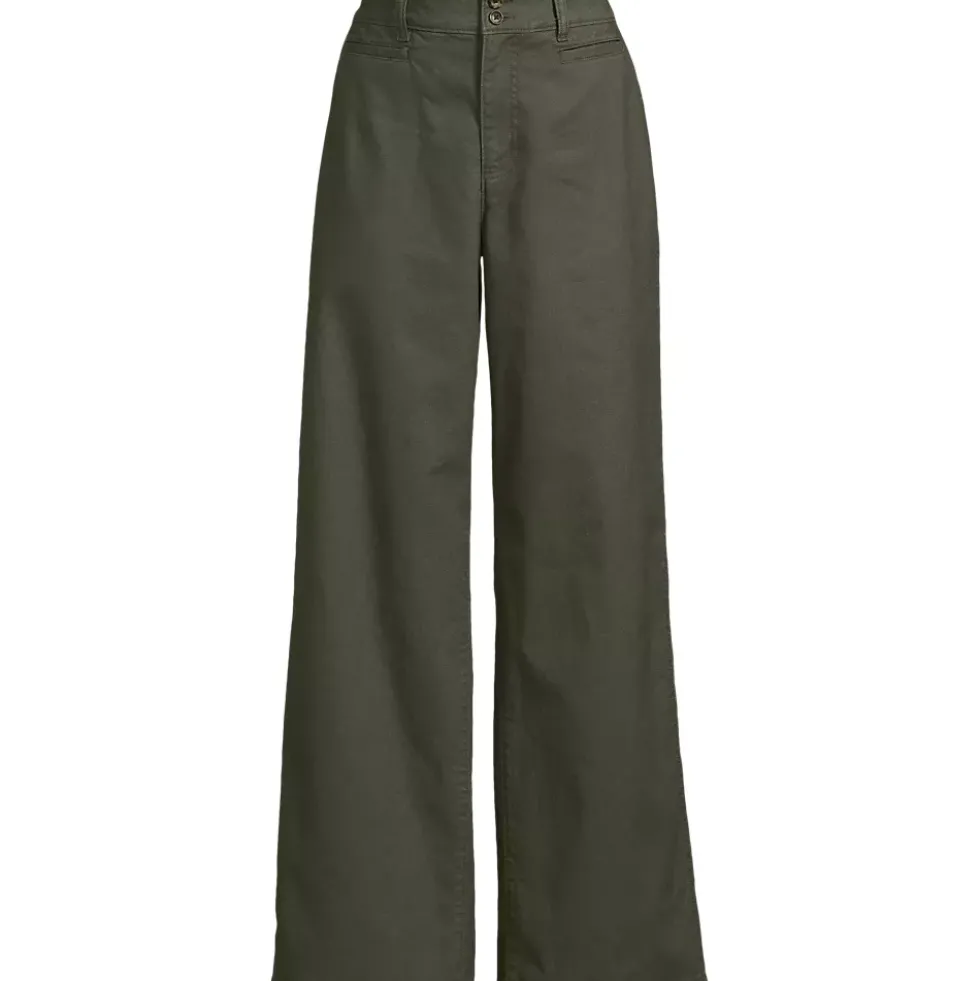 Women's Stretch Canvas High Rise Wide Leg Pants
