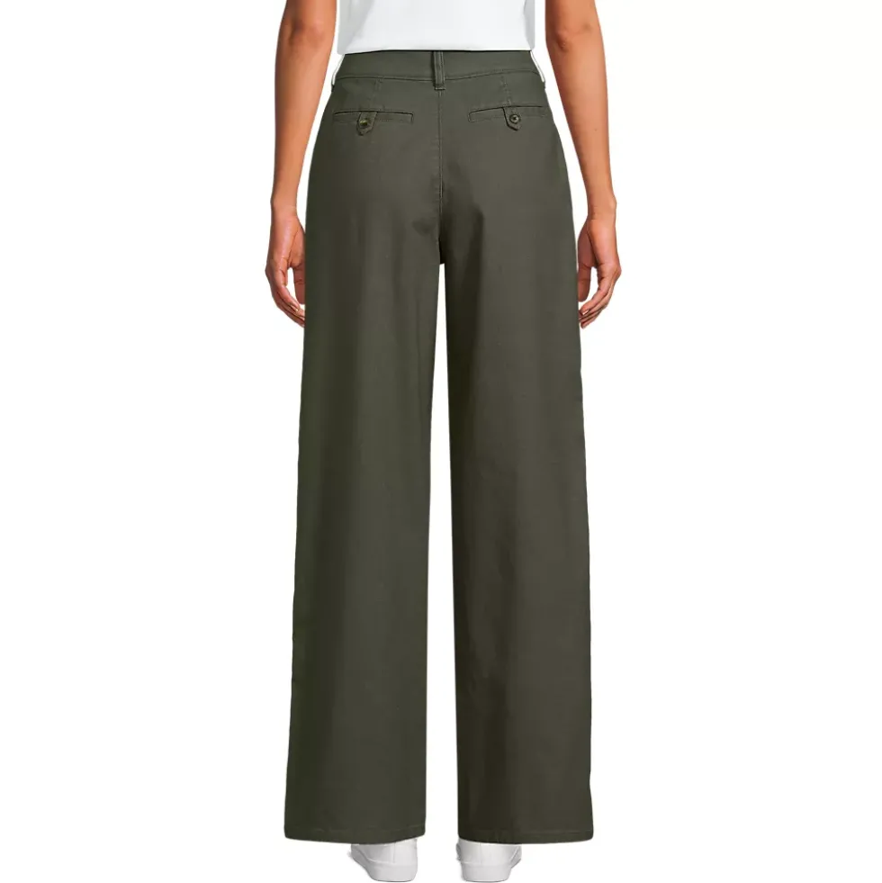 Women's Stretch Canvas High Rise Wide Leg Pants