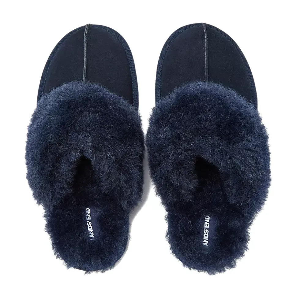 Women's Suede Furry Lined Indoor Outdoor Slippers