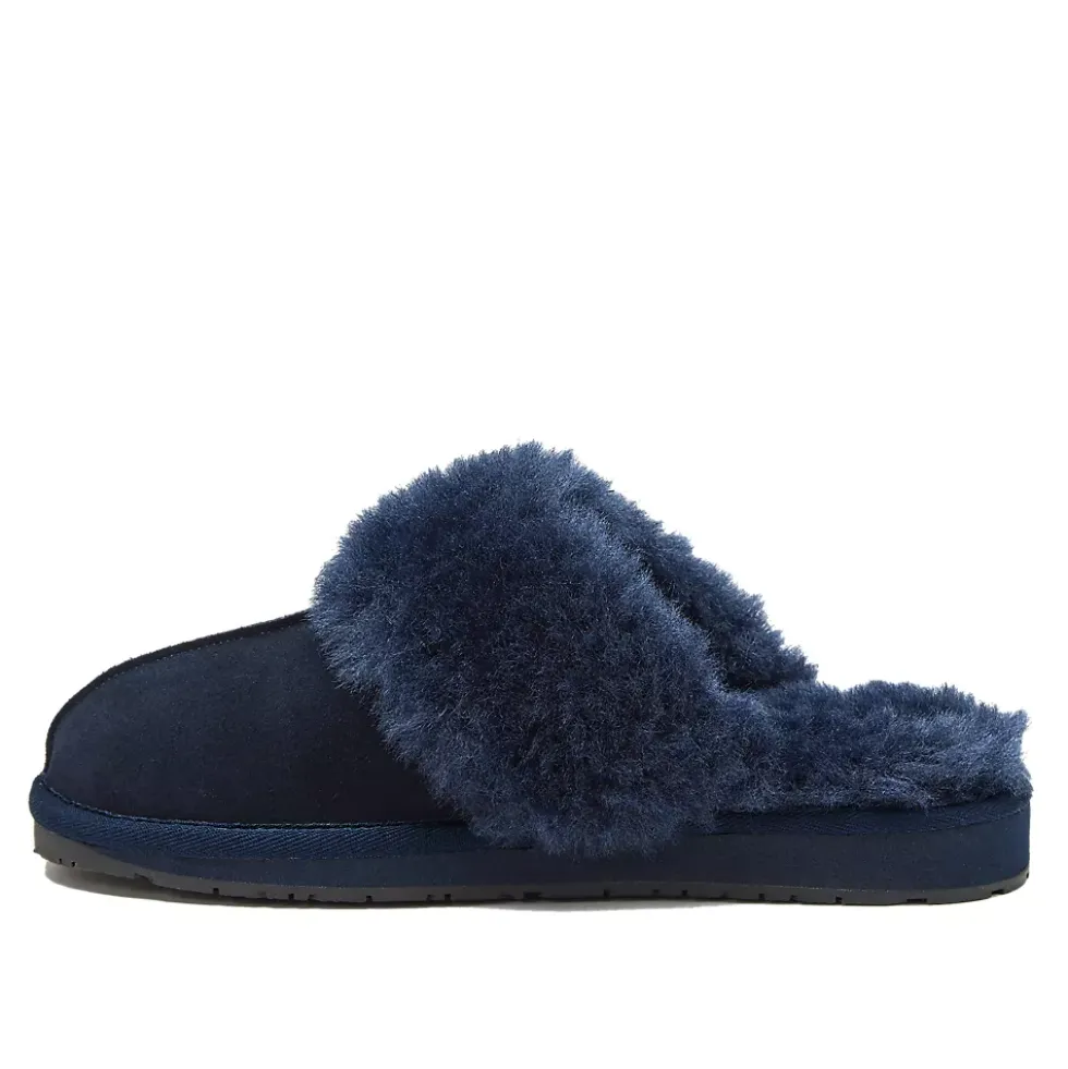 Women's Suede Furry Lined Indoor Outdoor Slippers