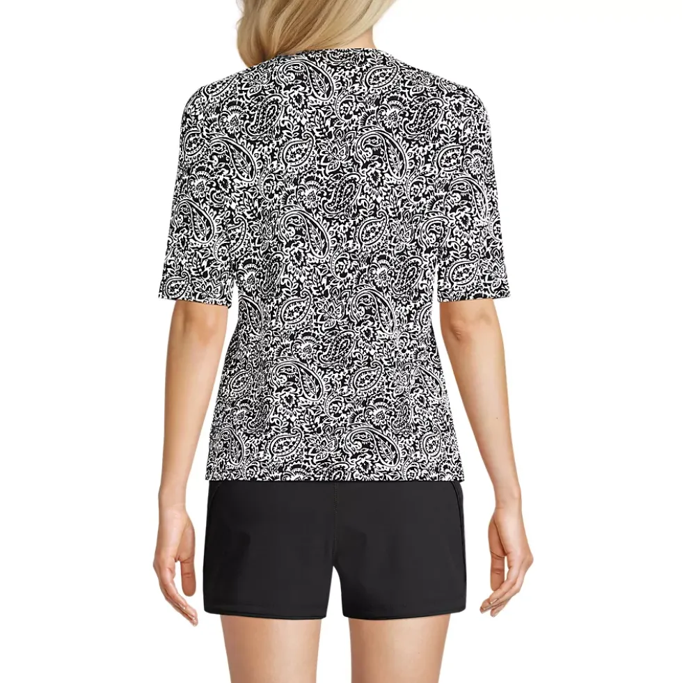 Women's SunShade UPF 50 Elbow Sleeve Rash Guard Swim Tee