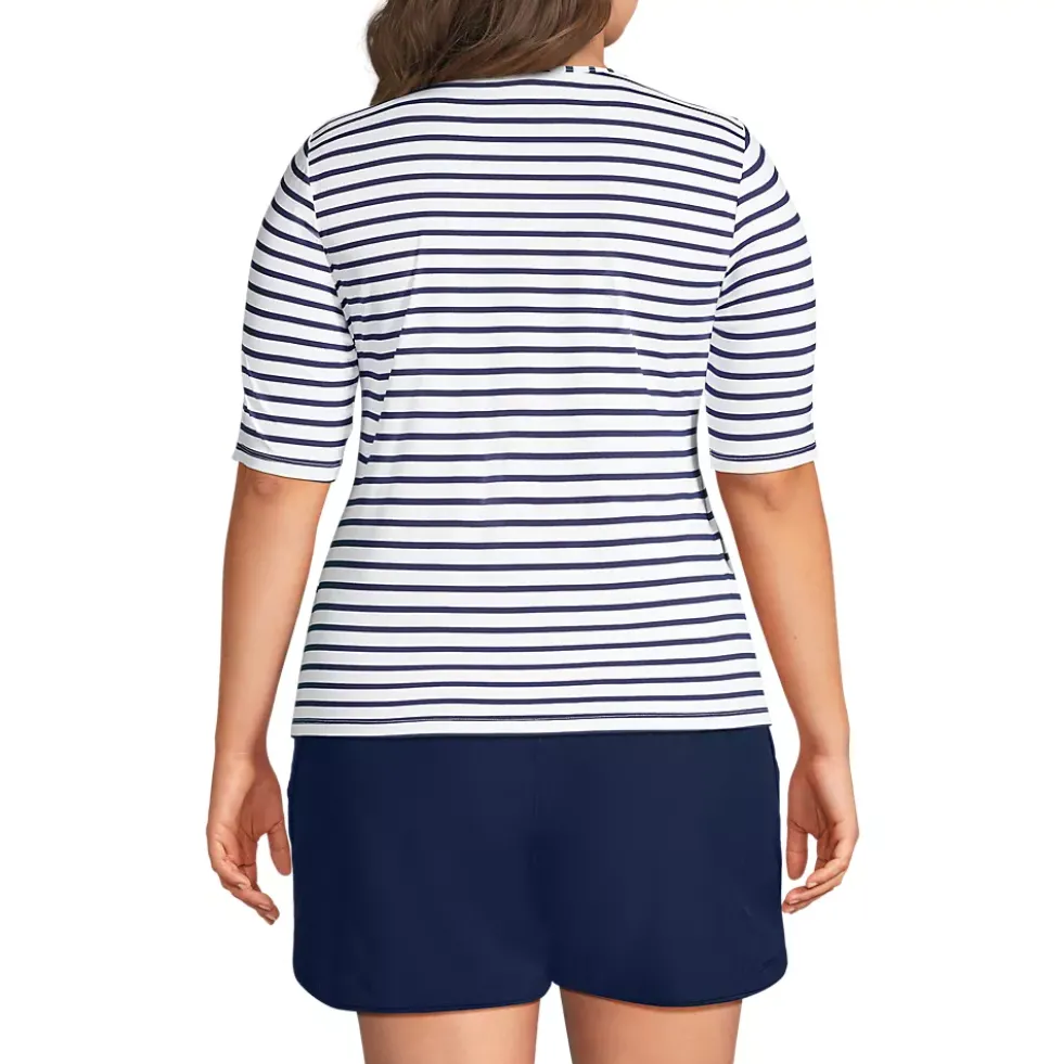 Women's SunShade UPF 50 Elbow Sleeve Rash Guard Swim Tee