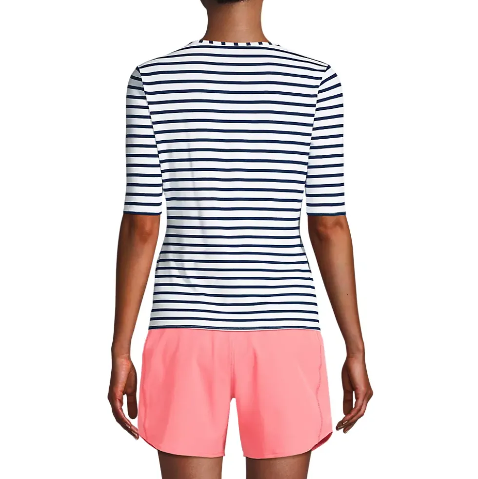 Women's SunShade UPF 50 Elbow Sleeve Rash Guard Swim Tee